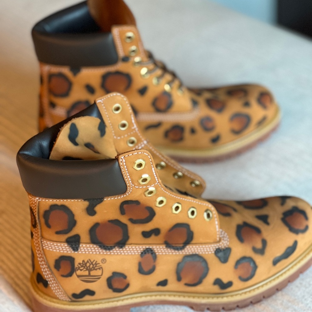 Timberland Men’s Brown Leopard Combat Boots - Picture 3 of 9